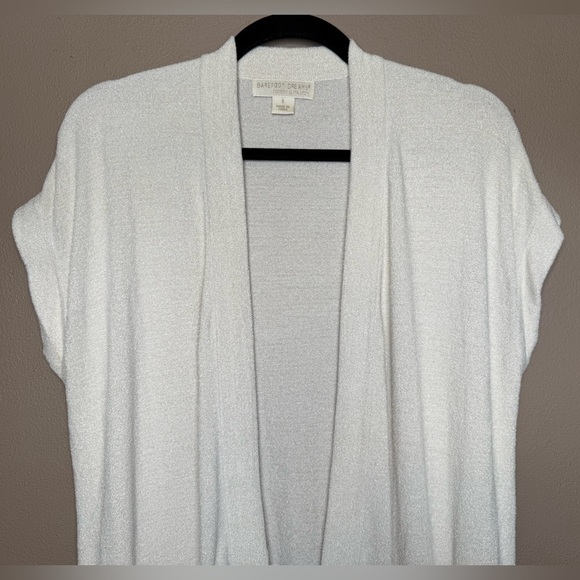 Barefoot Dreams Cozychic Ultra Lite Lounge Cardigan in Ivory Soft Cozy Sz Small - Picture 9 of 14